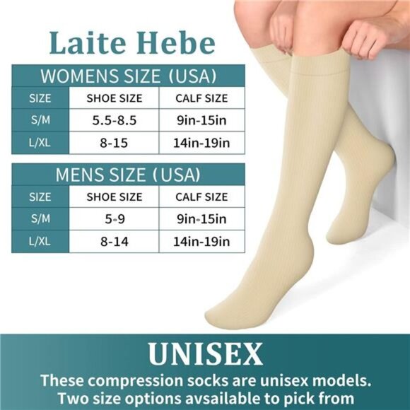 4 Pairs-Compression Socks for Women&Men Circulation-Best Support for Nurses - Picture 6 of 7